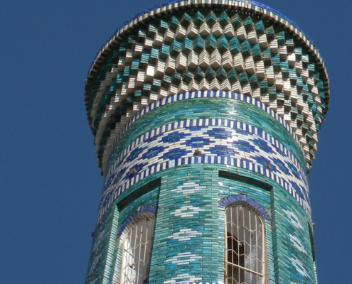Le minaret, haut de 45 mètres, est le plus haut de Khiva.
