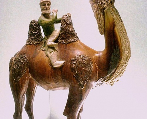 Négociant sogdien sur un chameau bactriane, figurine chinoise VIIe siècle